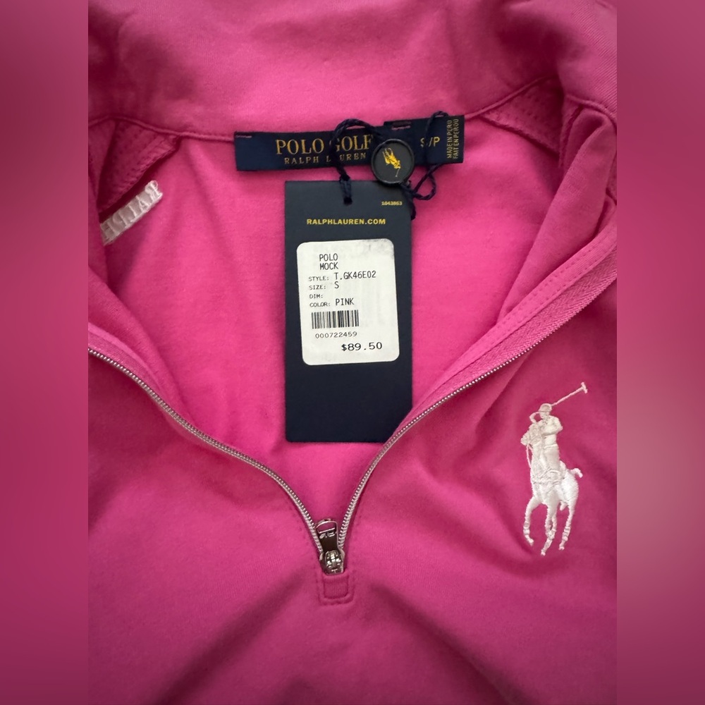NWT Golf Polo Ralph Lauren Fuchsia Sleeveless. Big Pony. Size S. - Picture 3 of 4